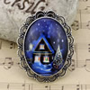 2015 Fashion Brooch Antique Silver Vintage The Glass Cartoon Christmas Cabochons Settings Brooch Pins 50x40mm K04466