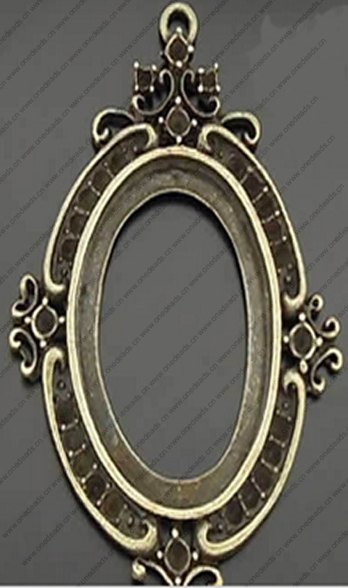 Zinc Alloy Brooch Cabochon Settings.Fashion Jewelry Findings.Inner dia：30x40mm. Sold by PC