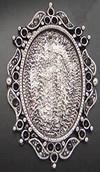 Zinc Alloy Brooch Cabochon Settings.Fashion Jewelry Findings.Inner dia：30x40mm. Sold by PC
