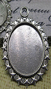 Zinc Alloy Brooch Cabochon Settings.Fashion Jewelry Findings.Inner dia：30x40mm. Sold by PC
