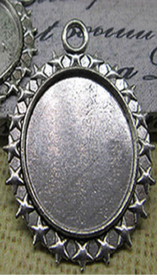 Zinc Alloy Brooch Cabochon Settings.Fashion Jewelry Findings.Inner dia：30x40mm. Sold by PC