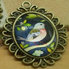 Zinc Alloy Brooch Cabochon Settings.Fashion Jewelry Findings.Inner dia：18x25mm. Sold by PC