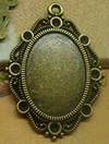 Zinc Alloy Brooch Cabochon Settings.Fashion Jewelry Findings.Inner dia：30x40mm. Sold by PC
