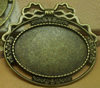 Zinc Alloy Brooch Cabochon Settings.Fashion Jewelry Findings.Inner dia：30x40mm. Sold by PC
