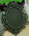 Zinc Alloy Brooch Cabochon Settings.Fashion Jewelry Findings.Inner dia：30x40mm. Sold by PC