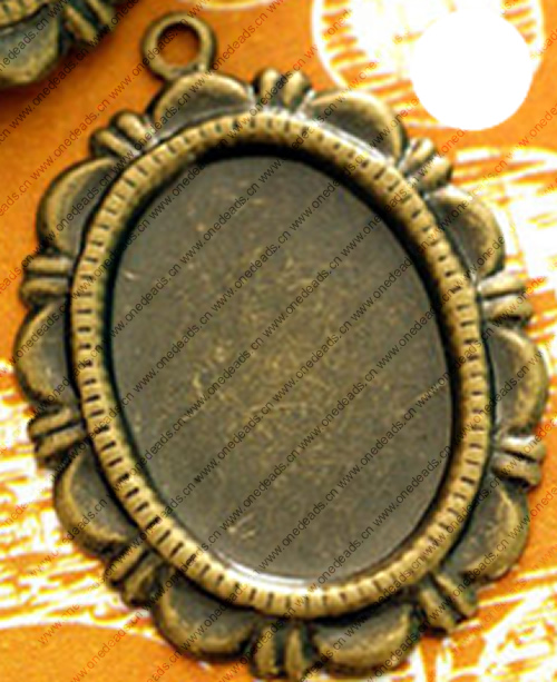 Zinc Alloy Brooch Cabochon Settings.Fashion Jewelry Findings.Inner dia：30x40mm. Sold by PC