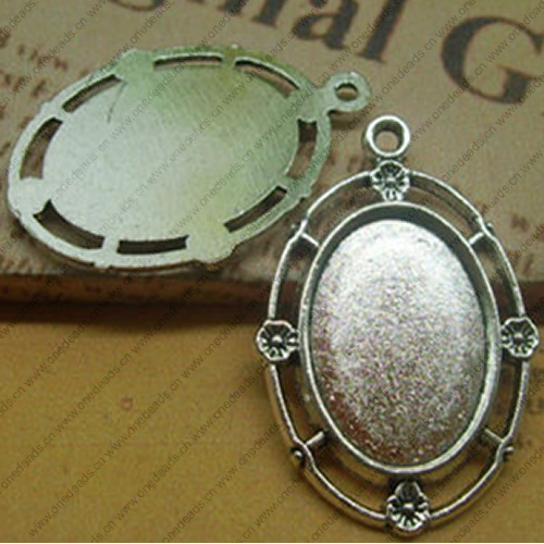 Zinc Alloy Brooch Cabochon Settings.Fashion Jewelry Findings.Inner dia：18x25mm. Sold by PC