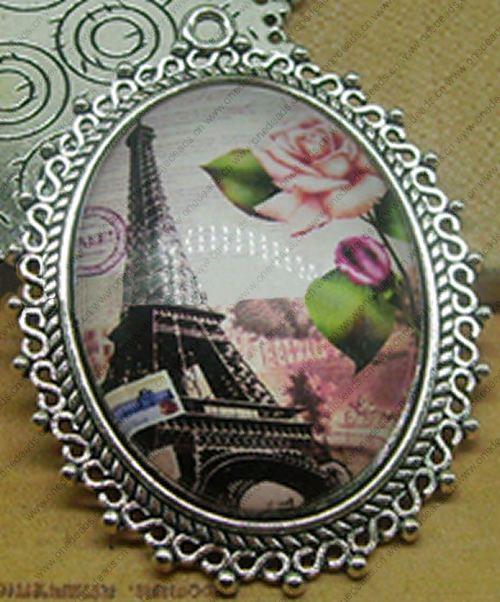 Zinc Alloy Brooch Cabochon Settings.Fashion Jewelry Findings.Inner dia：30x40mm. Sold by PC