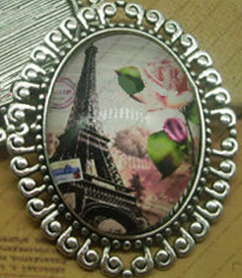 Zinc Alloy Brooch Cabochon Settings.Fashion Jewelry Findings.Inner dia：30x40mm. Sold by PC