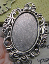 Zinc Alloy Brooch Cabochon Settings.Fashion Jewelry Findings.Inner dia：18x25mm. Sold by PC
