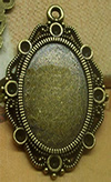 Zinc Alloy Brooch Cabochon Settings.Fashion Jewelry Findings.Inner dia：30x40mm. Sold by PC
