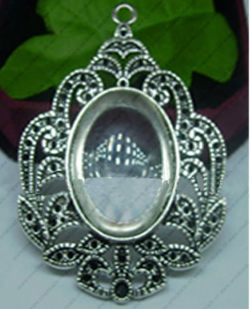 Zinc Alloy Brooch Cabochon Settings.Fashion Jewelry Findings.Inner dia：18x25mm. Sold by PC