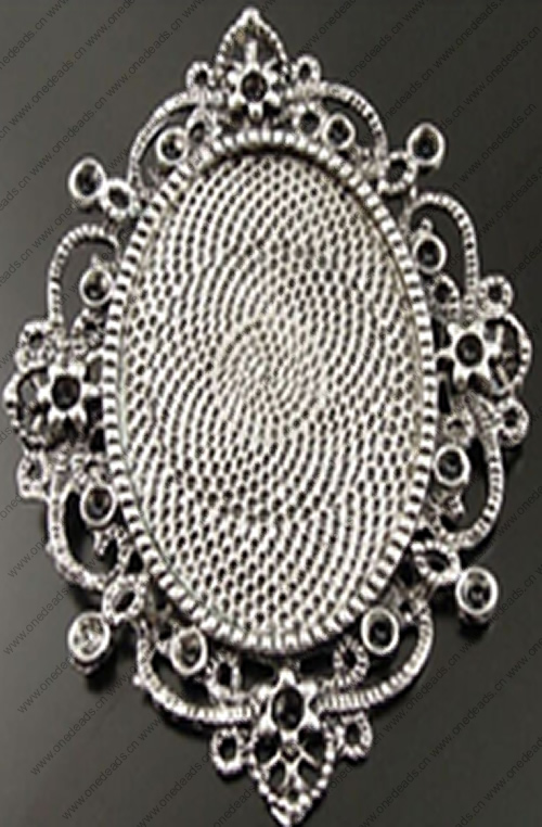 Zinc Alloy Brooch Cabochon Settings.Fashion Jewelry Findings.Inner dia：30x40mm. Sold by PC