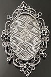 Zinc Alloy Brooch Cabochon Settings.Fashion Jewelry Findings.Inner dia：30x40mm. Sold by PC
