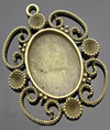 Zinc Alloy Brooch Cabochon Settings.Fashion Jewelry Findings.Inner dia：18x25mm. Sold by PC
