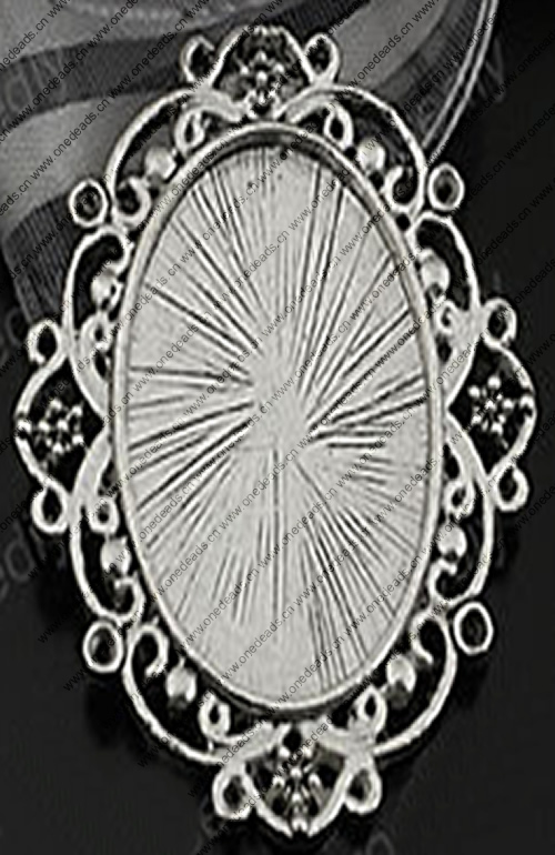 Zinc Alloy Brooch Cabochon Settings.Fashion Jewelry Findings.Inner dia：30x40mm. Sold by PC