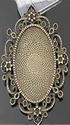 Zinc Alloy Brooch Cabochon Settings.Fashion Jewelry Findings.Inner dia：18x25mm. Sold by PC
