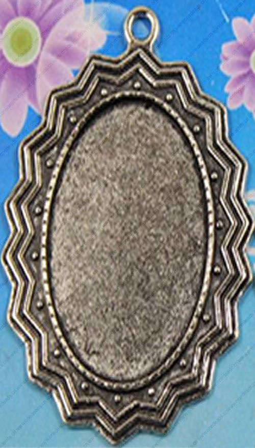 Zinc Alloy Brooch Cabochon Settings.Fashion Jewelry Findings.Inner dia：30x40mm. Sold by PC