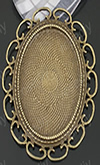 Zinc Alloy Brooch Cabochon Settings.Fashion Jewelry Findings.Inner dia：30x40mm. Sold by PC
