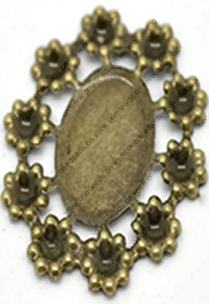 Zinc Alloy Brooch Cabochon Settings.Fashion Jewelry Findings.Inner dia：18x25mm. Sold by PC