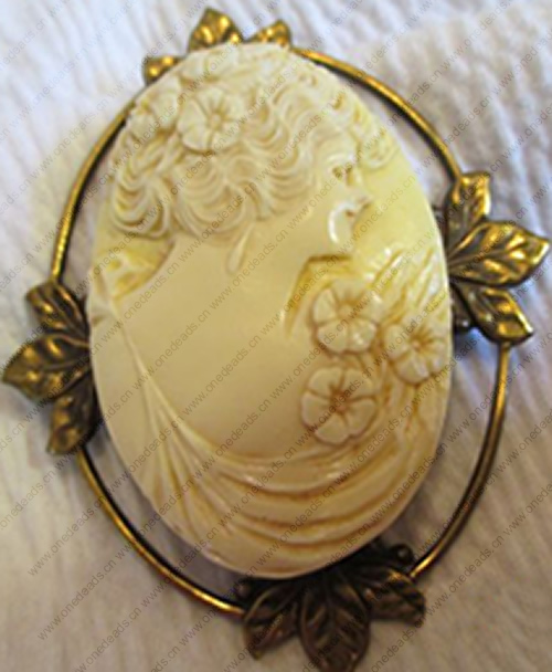 Zinc Alloy Brooch Cabochon Settings.Fashion Jewelry Findings.Inner dia：30x40mm. Sold by PC