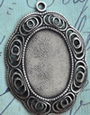 Zinc Alloy Brooch Cabochon Settings.Fashion Jewelry Findings.Inner dia：18x25mm. Sold by PC