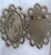 Zinc Alloy Brooch Cabochon Settings.Fashion Jewelry Findings.Inner dia：30x40mm. Sold by PC