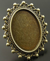 Zinc Alloy Brooch Cabochon Settings.Fashion Jewelry Findings.Inner dia：30x40mm. Sold by PC