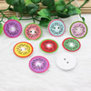 Wholesale Mixed color Lead-free Wooden Button Beads 27mm Sold by PC