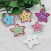 Wholesale Mixed color Lead-free Star Wooden Button Beads 30x31mm Sold by PC