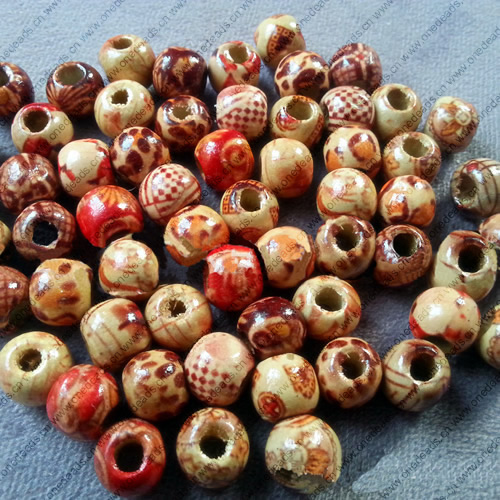 Wooden Beads, Fashion DIY-accessories for Bracelet/Necklace Mixed color Rondelle 17x16mm,Hole:7mm Sold by PC
