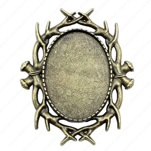 Zinc Alloy Brooch Cabochon Settings.Fashion Jewelry Findings.39x32mm Inner dia 18x25mm. Sold by PC