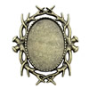 Zinc Alloy Brooch Cabochon Settings.Fashion Jewelry Findings.39x32mm Inner dia 18x25mm. Sold by PC
