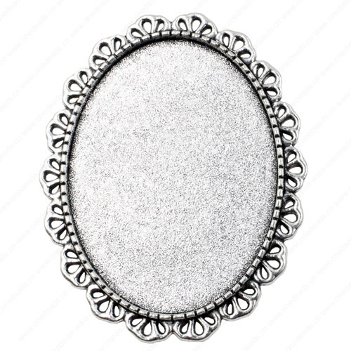 Zinc Alloy Brooch Cabochon Settings.Fashion Jewelry Findings.39x48mm Inner dia 30x40mm. Sold by PC
