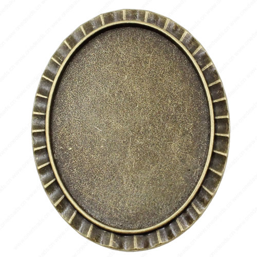 Zinc Alloy Brooch Cabochon Settings.Fashion Jewelry Findings.38x48mm Inner dia 30x40mm. Sold by PC