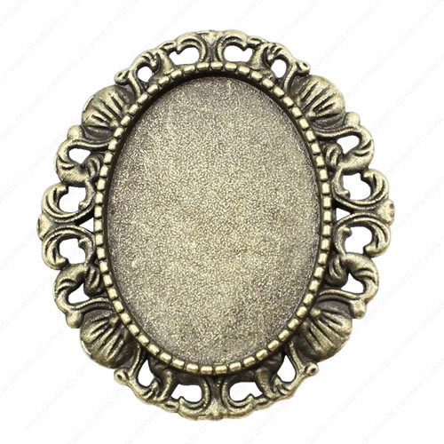 Zinc Alloy Brooch Cabochon Settings.Fashion Jewelry Findings.51x40mm Inner dia 30x40mm. Sold by PC