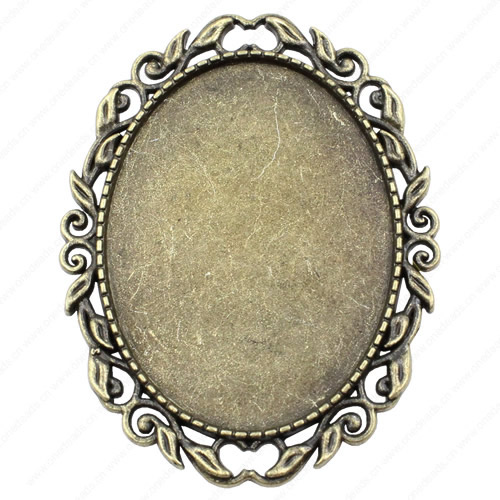 Zinc Alloy Brooch Cabochon Settings.Fashion Jewelry Findings.51x40mm Inner dia 30x40mm. Sold by PC