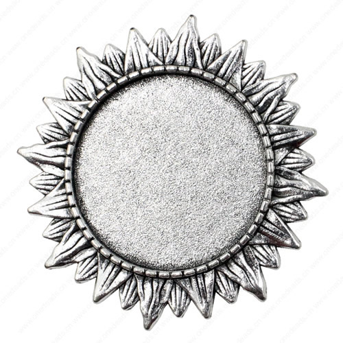 Zinc Alloy Brooch Cabochon Settings.Fashion Jewelry Findings.38.5x41mm Inner dia 25mm. Sold by PC