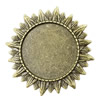 Zinc Alloy Brooch Cabochon Settings.Fashion Jewelry Findings.38.5x41mm Inner dia 25mm. Sold by PC

