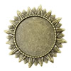 Zinc Alloy Brooch Cabochon Settings.Fashion Jewelry Findings.38.5x41mm Inner dia 25mm. Sold by PC