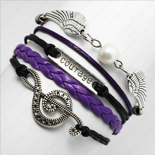 2015 Wholesale Fashion New Best Gift Imitation Pearl Hallows Snitch Cords Bracelets For Women Pulseiras Length 16+5cm Sold by Strand