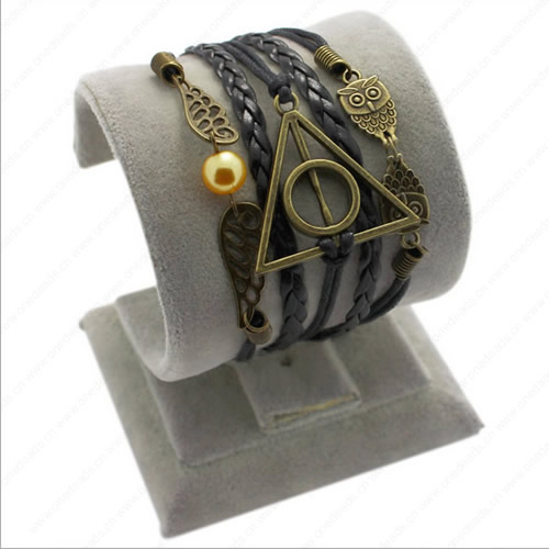 2015 Wholesale Fashion New Best Gift Imitation Pearl Hallows Snitch Cords Bracelets For Women Pulseiras Length 16+5cm Sold by Strand