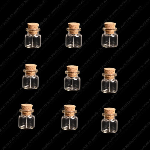 Small Tiny Clear Empty Wishing Drift Glass mini cute Bottle Message Vial With Cork Stopper 21x26mm Height 26mm Sold by PC