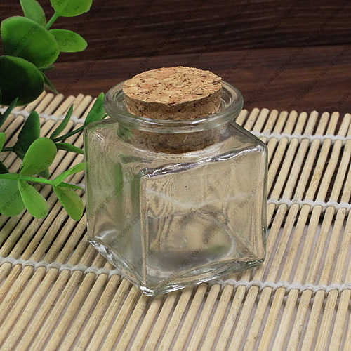 Small Tiny Clear Empty Wishing Drift Glass mini cute Bottle Message Vial With Cork Stopper 42x51mm Height 51mm Sold by PC