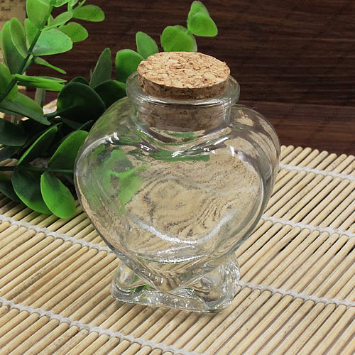 Small Tiny Clear Empty Wishing Drift Glass mini cute Bottle Message Vial With Cork Stopper 41x62x75mm Height 75mm Sold by PC