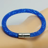 2016 New Various colors for choice single wrap tube mesh bracelet with Glass Crystal Beads and Magnetic Clasps Length 19-21cm Sold by Strand