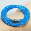 2016 New Various colors for choice Double wrap tube mesh bracelet with Glass Crystal Beads and Magnetic Clasps Length 39-41cm Sold by Strand
