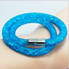 2016 New Various colors for choice Double wrap tube mesh bracelet with Glass Crystal Beads and Magnetic Clasps Length 39-41cm Sold by Strand
