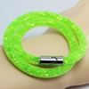 2016 New Various colors for choice Double wrap tube mesh bracelet with Glass Crystal Beads and Magnetic Clasps Length 39-41cm Sold by Strand
