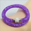 2016 Mesh Tube Bracelet Double Wrap Plastic Net Cord Bracelet with Glass Crystal Beads and Brass Rhinestone Magnetic Length 39-41cm Sold by Strand